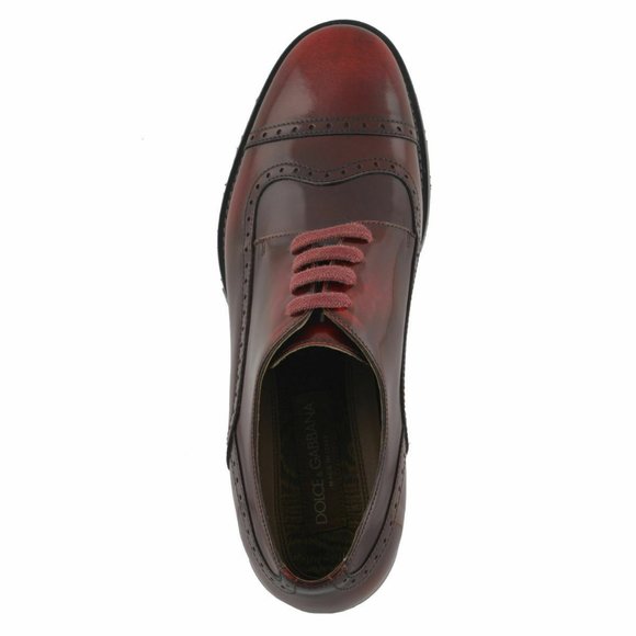 Dolce & Gabbana Burgundy Wing Tip Leather Oxfords main image 4